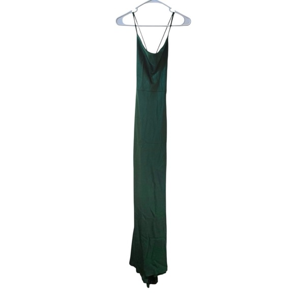 ALICE + OLIVIA Montana Cowl Neck Slip Gown Maxi Dress Deep Emerald Green Sz 8 - Picture 2 of 6